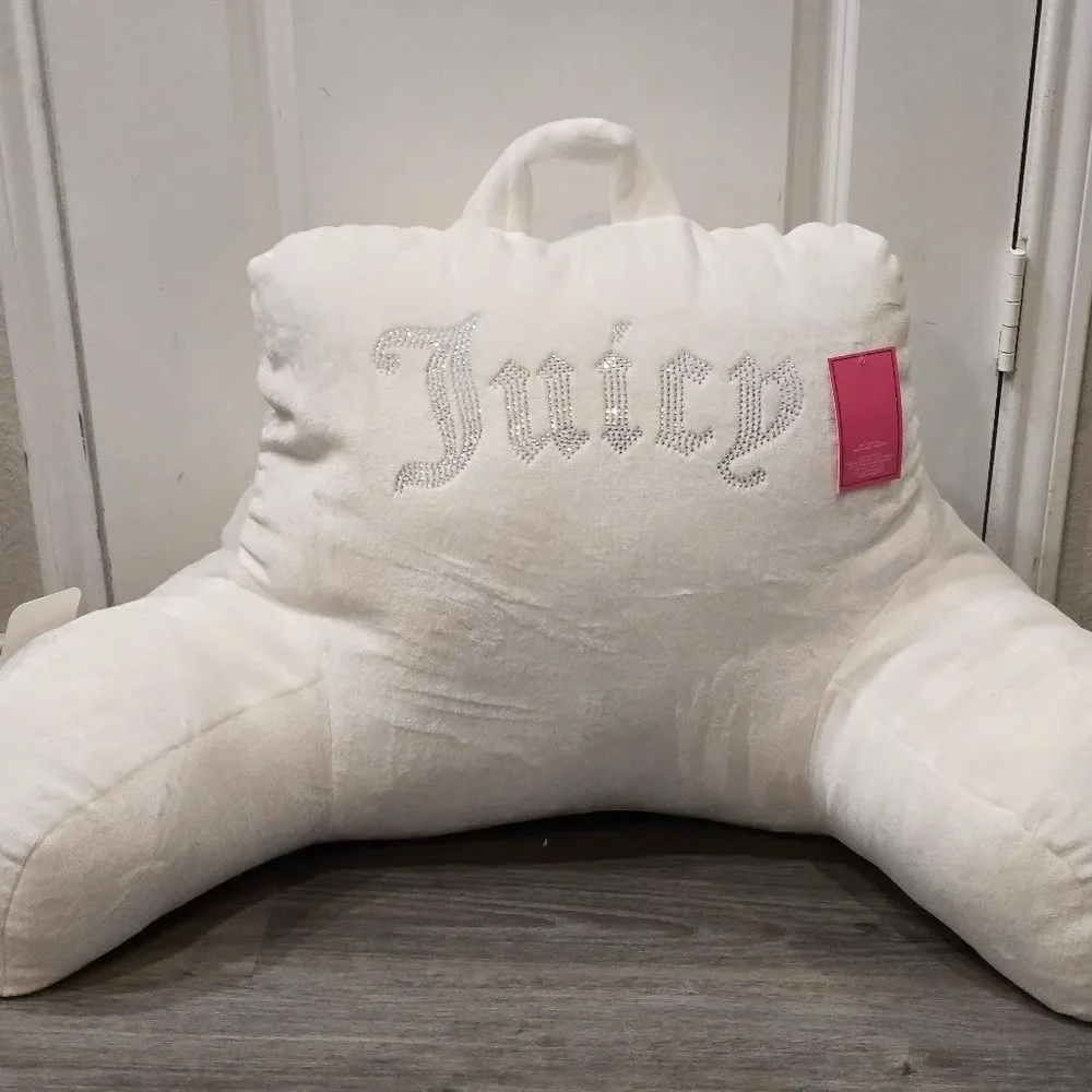 Juicy Couture Home Rhinestone Logo Plush Bed Rest Pillow w/Cell Phone Pocket‎